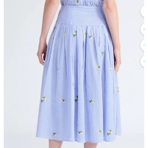 NWT - FREE ASSEMBLY 100% Cotton Striped Skirt with Lemon Embroidery - Picture 10 of 12